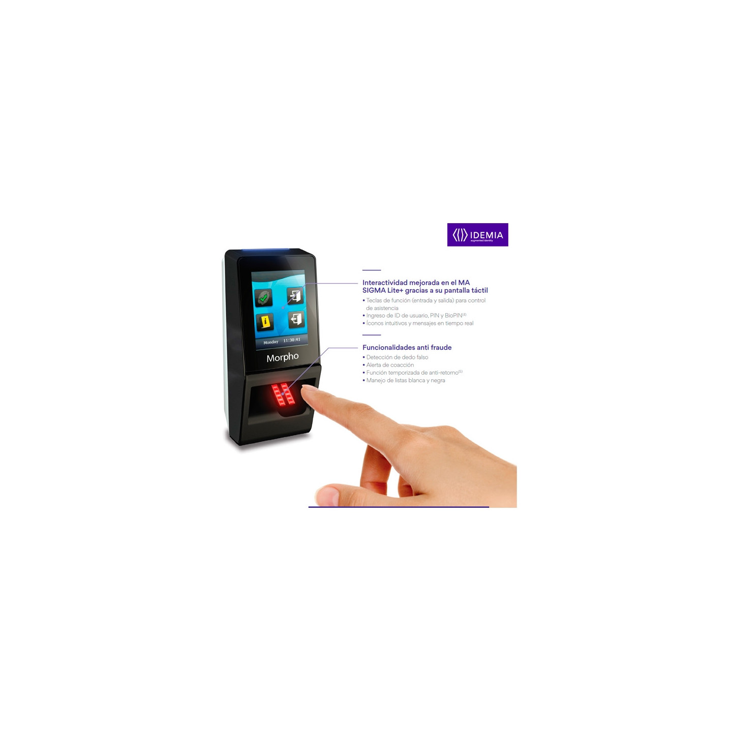 IDEMIA Sigma Lite+ iClass – Lector biométrico compacto