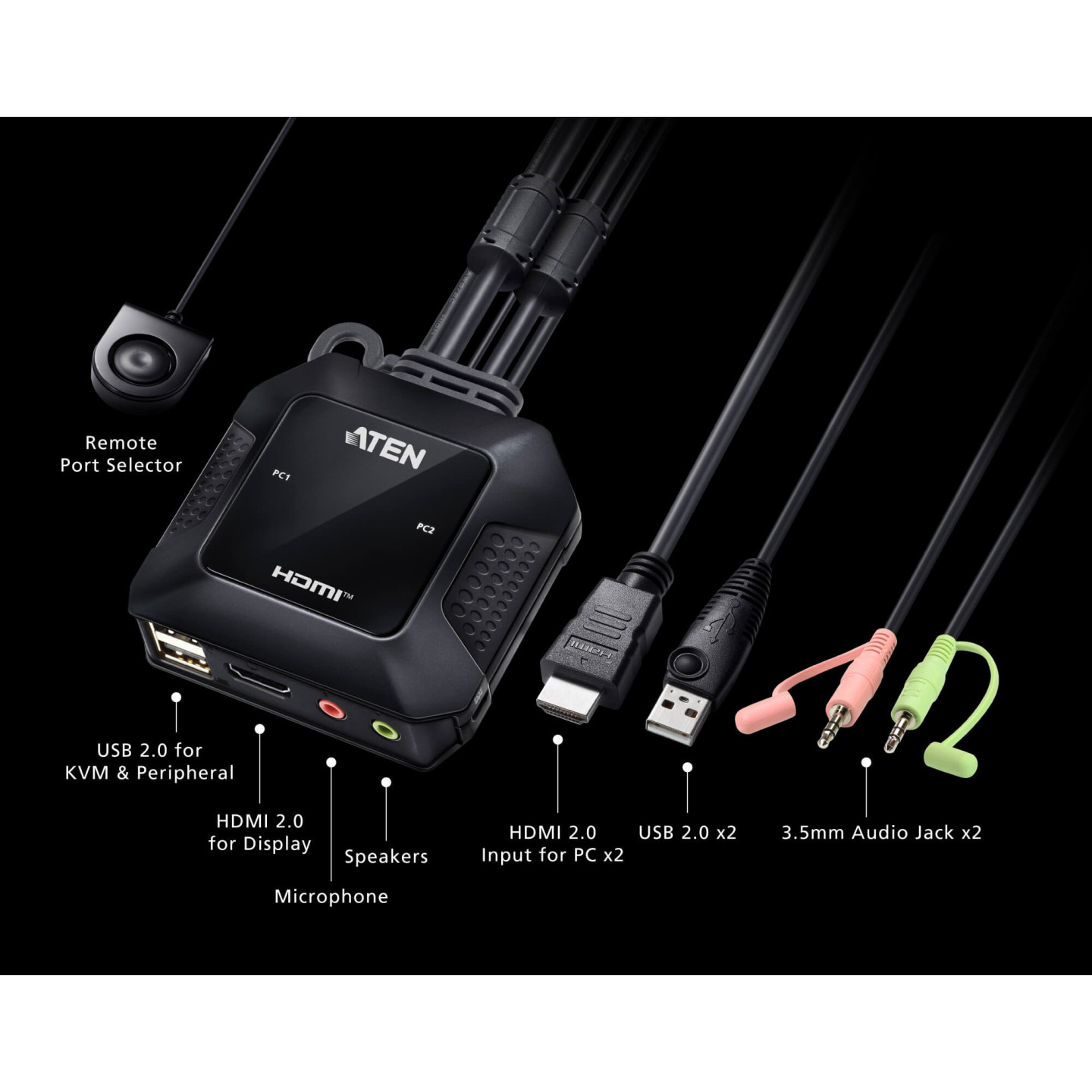 ATEN CS22H – Switch KVM HDMI 4K 2 Puertos