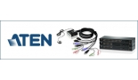 <p>KVM  ATEN: Cableados, sobremesa, rackeables, con acceso por IP, accesorios.</p>