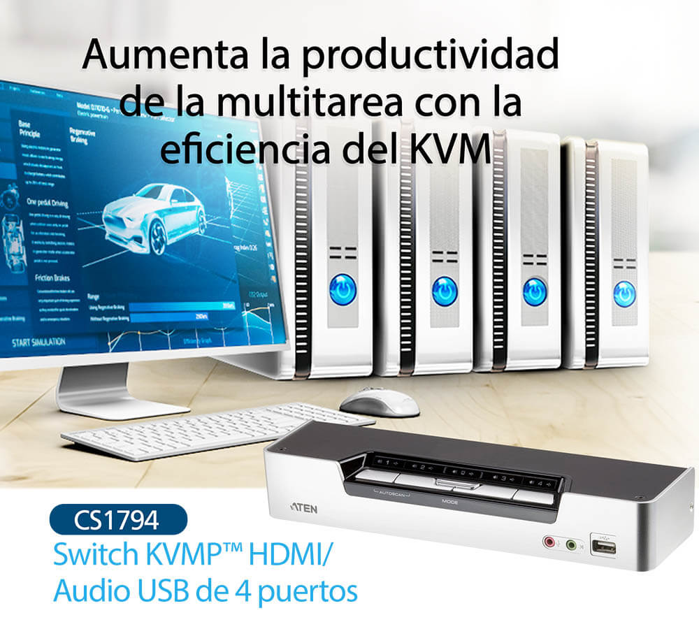 Switch KVMP™ HDMI/Audio USB de 4 puertos 