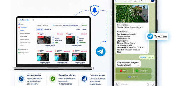 IKFace permite gestionar alertas desde Telegram de forma simple y rápida